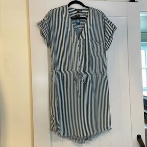 Blue and white stripe summer dress